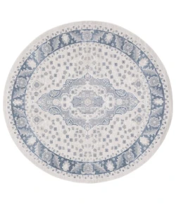 Safavieh Blair Washable BLR208 Beige / Grey Blue 6'-7" X 6'-7" Round Area Rug