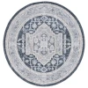 Safavieh Blair Washable BLR210 Beige / Navy 6'-7" X 6'-7" Round Area Rug