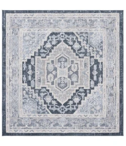 Safavieh Blair Washable BLR210 Beige / Navy 6'-7" X 6'-7" Square Area Rug