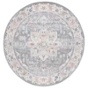 Safavieh Blair Washable BLR212 Beige / Blue 6'-7" X 6'-7" Round Area Rug
