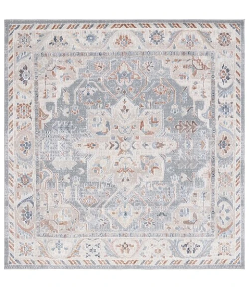 Safavieh Blair Washable BLR212 Beige / Blue 6'-7" X 6'-7" Square Area Rug