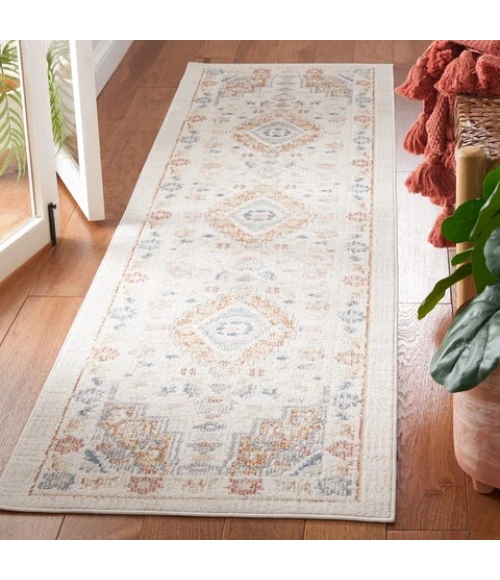 Safavieh Blair Washable BLR214 Beige / Rust 2'-2" X 8' Runner Area Rug