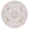 Safavieh Blair Washable BLR214 Beige / Rust 6'-7" X 6'-7" Round Area Rug