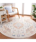 Safavieh Blair Washable BLR214 Beige / Rust 6'-7" X 6'-7" Round Area Rug