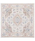 Safavieh Blair Washable BLR214 Beige / Rust 6'-7" X 6'-7" Square Area Rug