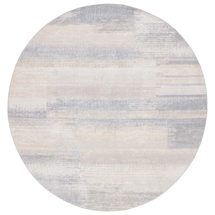 Safavieh Blair Washable BLR216 Grey / Beige 6'-7" X 6'-7" Round Area Rug