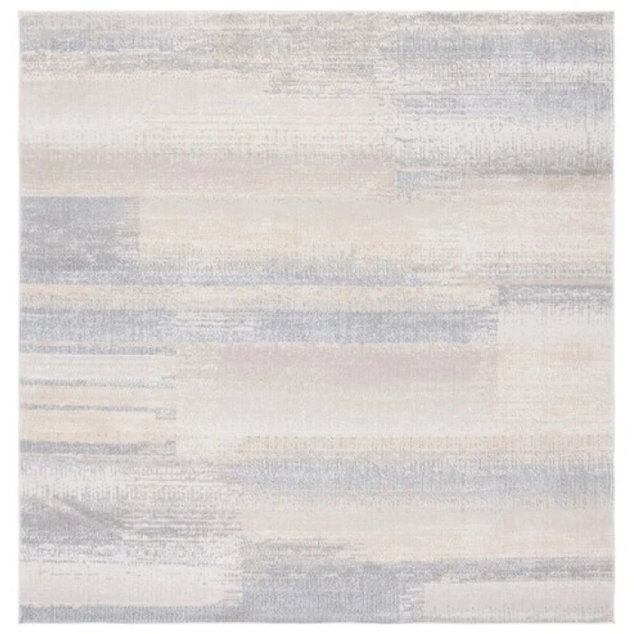 Safavieh Blair Washable BLR216 Grey / Beige 6'-7" X 6'-7" Square Area Rug