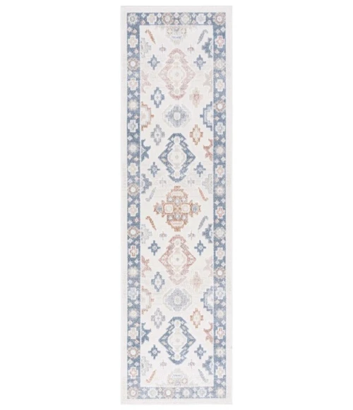 Safavieh Blair Washable BLR218 Beige / Blue 2'-2" X 8' Runner Area Rug