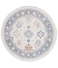 Safavieh Blair Washable BLR218 Beige / Blue 6'-7" X 6'-7" Round Area Rug