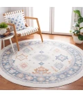 Safavieh Blair Washable BLR218 Beige / Blue 6'-7" X 6'-7" Round Area Rug