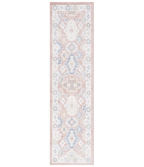 Safavieh Blair Washable BLR218 Rose / Blue 2'-2" X 8' Runner Area Rug