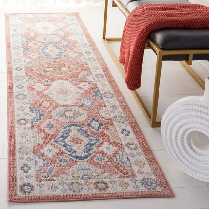 Safavieh Blair Washable BLR218 Rose / Blue 2'-2" X 8' Runner Area Rug