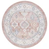 Safavieh Blair Washable BLR218 Rose / Blue 6'-7" X 6'-7" Round Area Rug