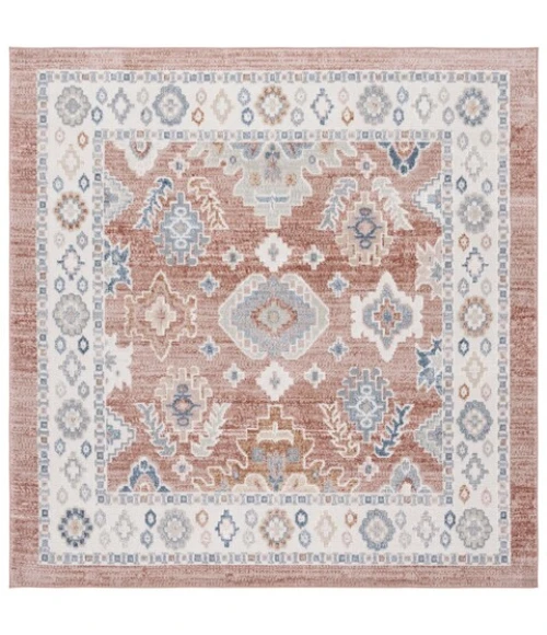 Safavieh Blair Washable BLR218 Rose / Blue 6'-7" X 6'-7" Square Area Rug