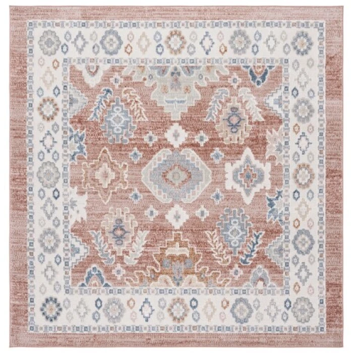 Safavieh Blair Washable BLR218 Rose / Blue 6'-7" X 6'-7" Square Area Rug