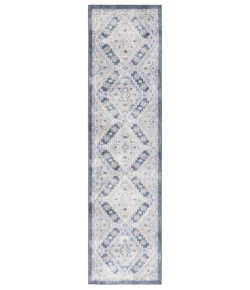 Safavieh Blair Washable BLR220 Grey / Navy 2'-2" X 8' Runner Area Rug
