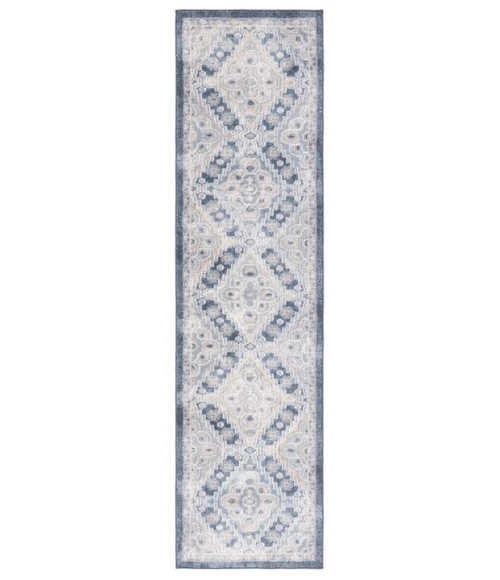Safavieh Blair Washable BLR220 Grey / Navy 2'-2" X 8' Runner Area Rug