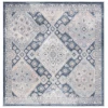 Safavieh Blair Washable BLR220 Grey / Navy 6'-7" X 6'-7" Square Area Rug