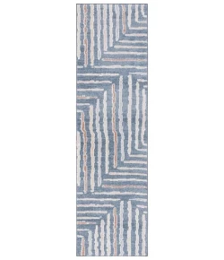 Safavieh Blair Washable BLR222 Blue / Multi 2'-2" X 8' Runner Area Rug
