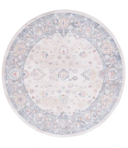 Safavieh Blair Washable BLR224 Beige / Grey 6'-7" X 6'-7" Round Area Rug