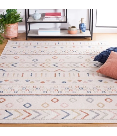 Safavieh Blair Washable BLR226 Beige / Multi 5'-3" X 7'-6" Rectangle Area Rug
