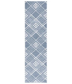 Safavieh Blair Washable BLR228 Blue / Ivory 2'-2" X 8' Runner Area Rug