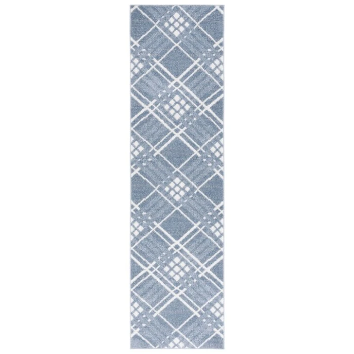 Safavieh Blair Washable BLR228 Blue / Ivory 2'-2" X 8' Runner Area Rug