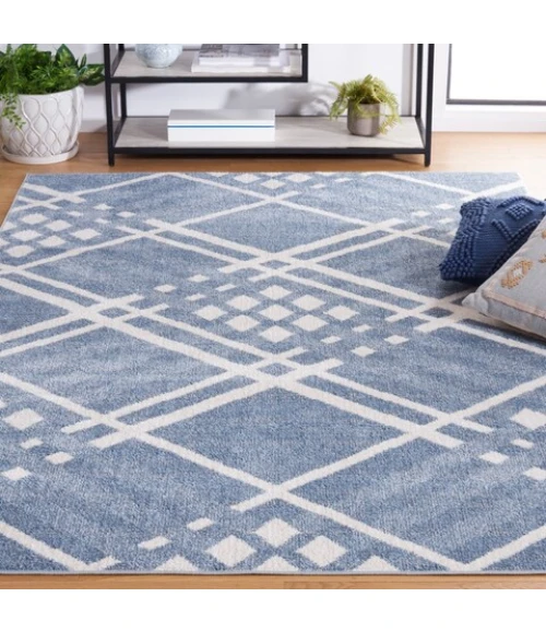 Safavieh Blair Washable BLR228 Blue / Ivory 8' X 10' Rectangle Area Rug