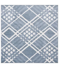 Safavieh Blair Washable BLR228 Blue / Ivory 6'-7" X 6'-7" Square Area Rug