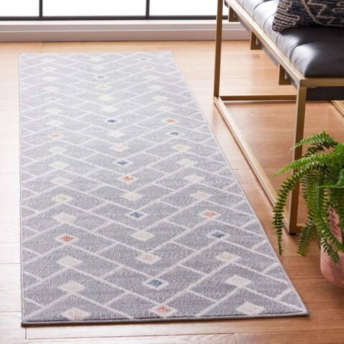 Safavieh Blair Washable BLR230 Grey / Multi 2'-2" X 8' Runner Area Rug