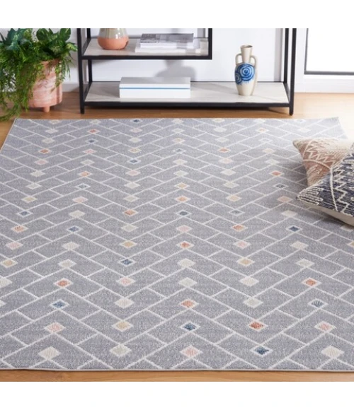 Safavieh Blair Washable BLR230 Grey / Multi 4' X 6' Rectangle Area Rug