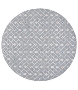 Safavieh Blair Washable BLR230 Grey / Multi 6'-7" X 6'-7" Round Area Rug