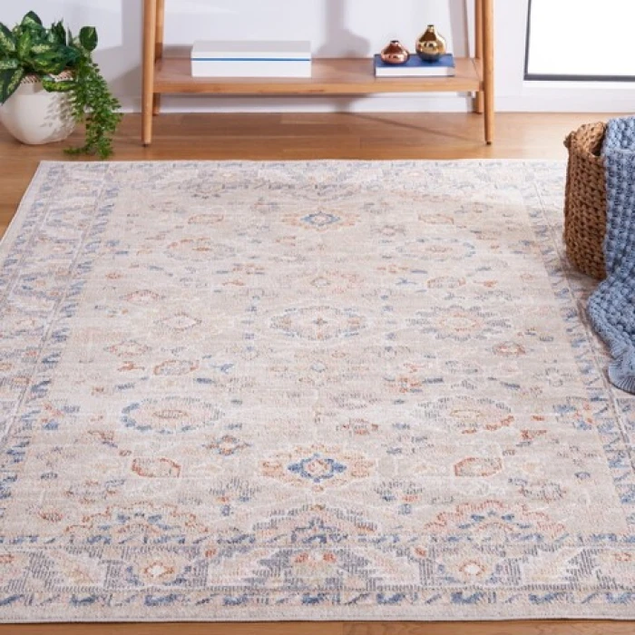 Safavieh Blair Washable BLR232 Beige / Grey 5'-3" X 7'-6" Rectangle Area Rug