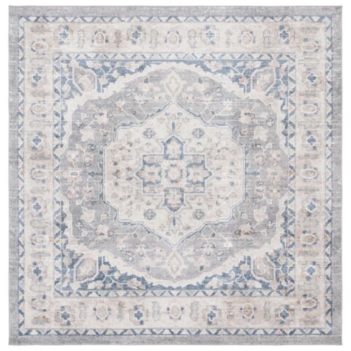Safavieh Blair Washable BLR234 Beige / Light Grey 6'-7" X 6'-7" Square Area Rug