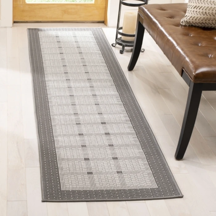 Safavieh Bermuda BMU801 Grey / Ivory 2' X 8' Runner Area Rug