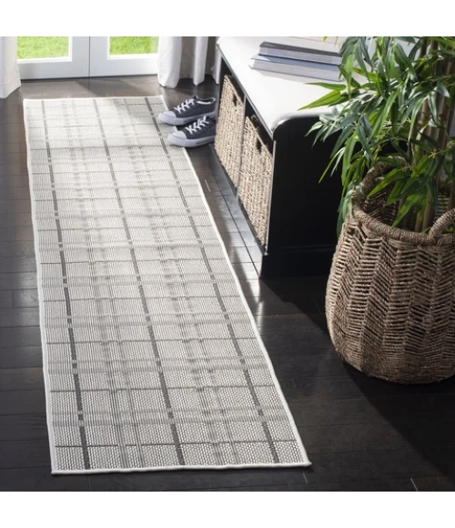 Safavieh Bermuda BMU803 Ivory / Grey 2' X 8' Runner Area Rug