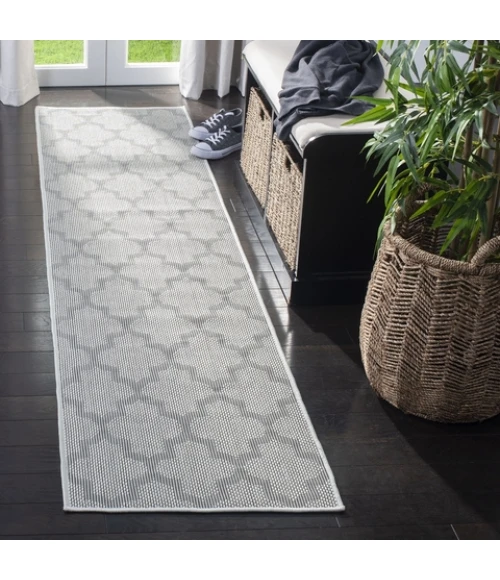 Safavieh Bermuda BMU804 Ivory / Light Grey 2' X 8' Runner Area Rug