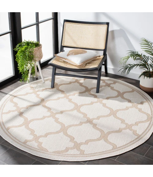Safavieh Bermuda BMU810 Ivory / Beige 5'-3" X 5'-3" Round Area Rug