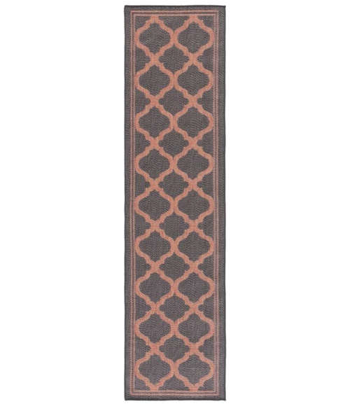 Safavieh Bermuda BMU810 Charcoal / Rust 2' X 8' Runner Area Rug