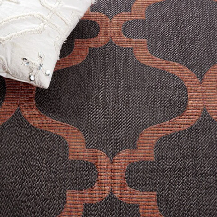Safavieh Bermuda BMU810 Charcoal / Rust 2' X 8' Runner Area Rug