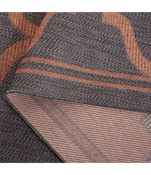 Safavieh Bermuda BMU810 Charcoal / Rust 2' X 8' Runner Area Rug