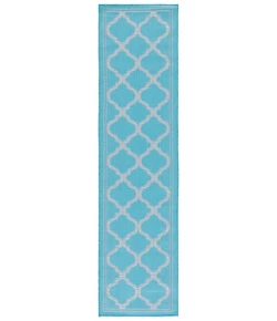 Safavieh Bermuda BMU810 Aqua / Grey 2' X 8' Runner Area Rug
