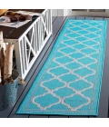 Safavieh Bermuda BMU810 Aqua / Grey 2' X 8' Runner Area Rug