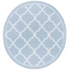 Safavieh Bermuda BMU810 Light Blue / Ivory 6'-7" X 6'-7" Round Area Rug