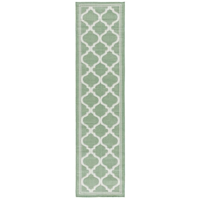 Safavieh Bermuda BMU810 Green / Ivory 2' X 8' Runner Area Rug