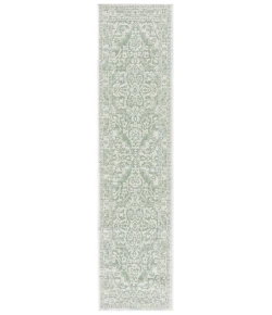 Safavieh Bermuda BMU813 Green / Ivory 2' X 8' Runner Area Rug