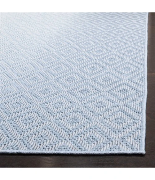 Safavieh Bermuda BMU814 Light Blue / Cream 8' X 8' Round Area Rug