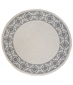 Safavieh Bermuda BMU815 Ivory / Charcoal 6'-7" X 6'-7" Round Area Rug