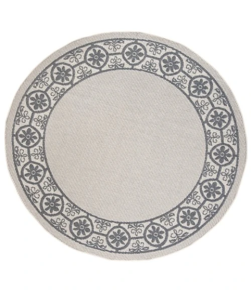Safavieh Bermuda BMU815 Ivory / Charcoal 6'-7" X 6'-7" Round Area Rug