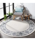 Safavieh Bermuda BMU815 Ivory / Charcoal 6'-7" X 6'-7" Round Area Rug